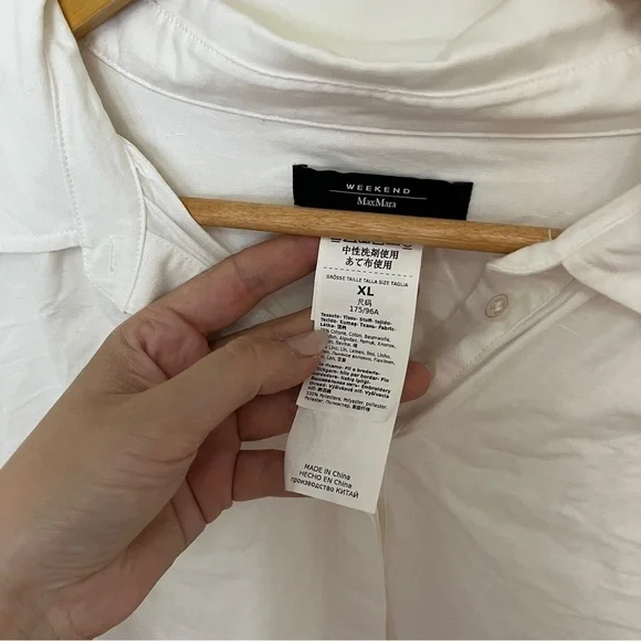 MAX MARA Corinto Linen Blend White Button Down Shirt Dress Size XL - Picture 5 of 6